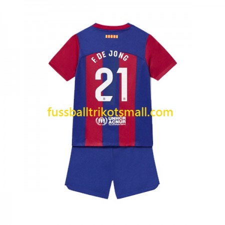 Fußballtrikots FC Barcelona Frenkie de Jong 21 Kinder 2023-2024 Kurzarm Heimtrikotsatz kaufen